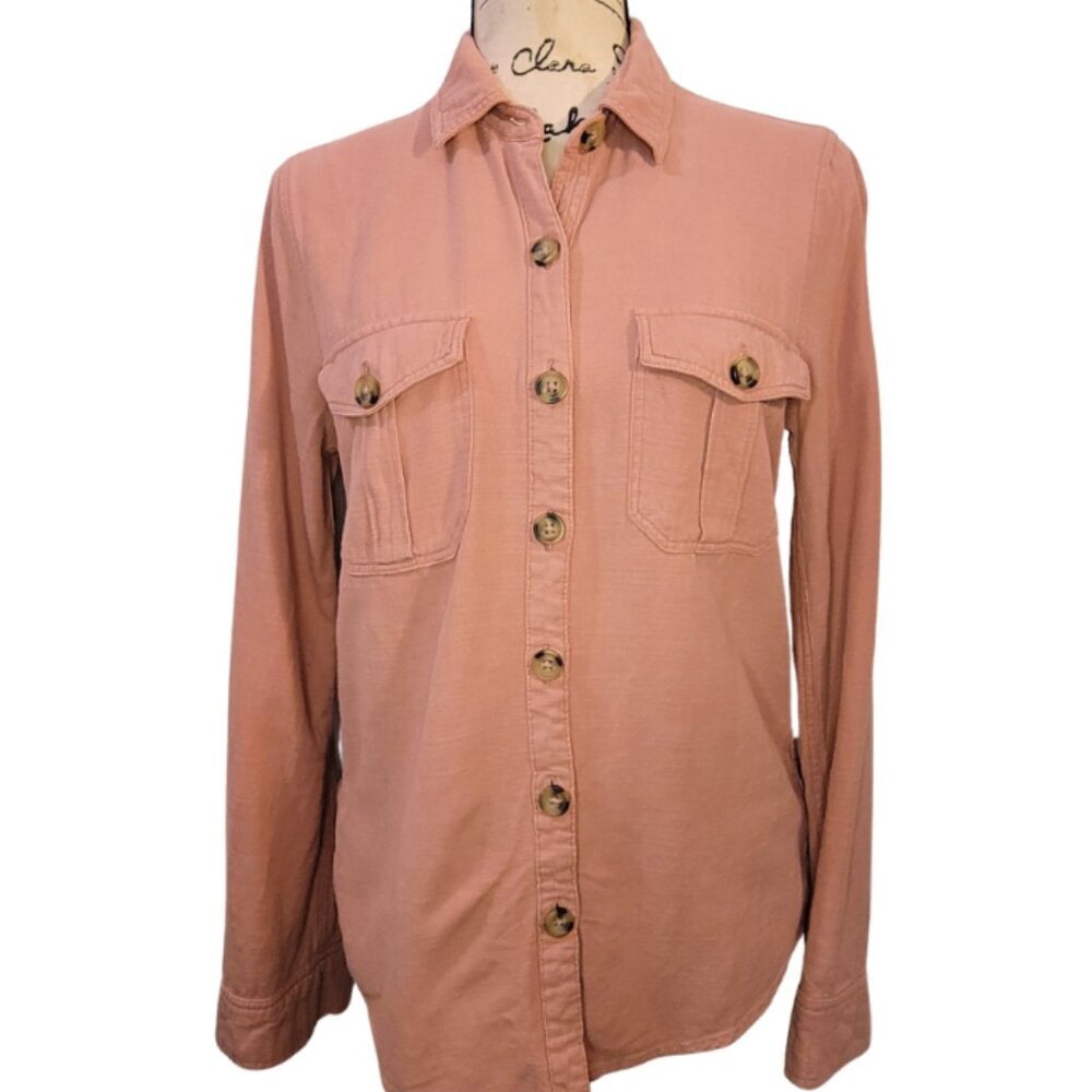 Aeropostale Classic Fit Pink Button-Down Long-Sleeved Shirt, Size M